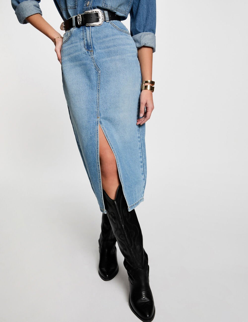 FALDA MIDI VAQUERA MORGAN 251-JROMA