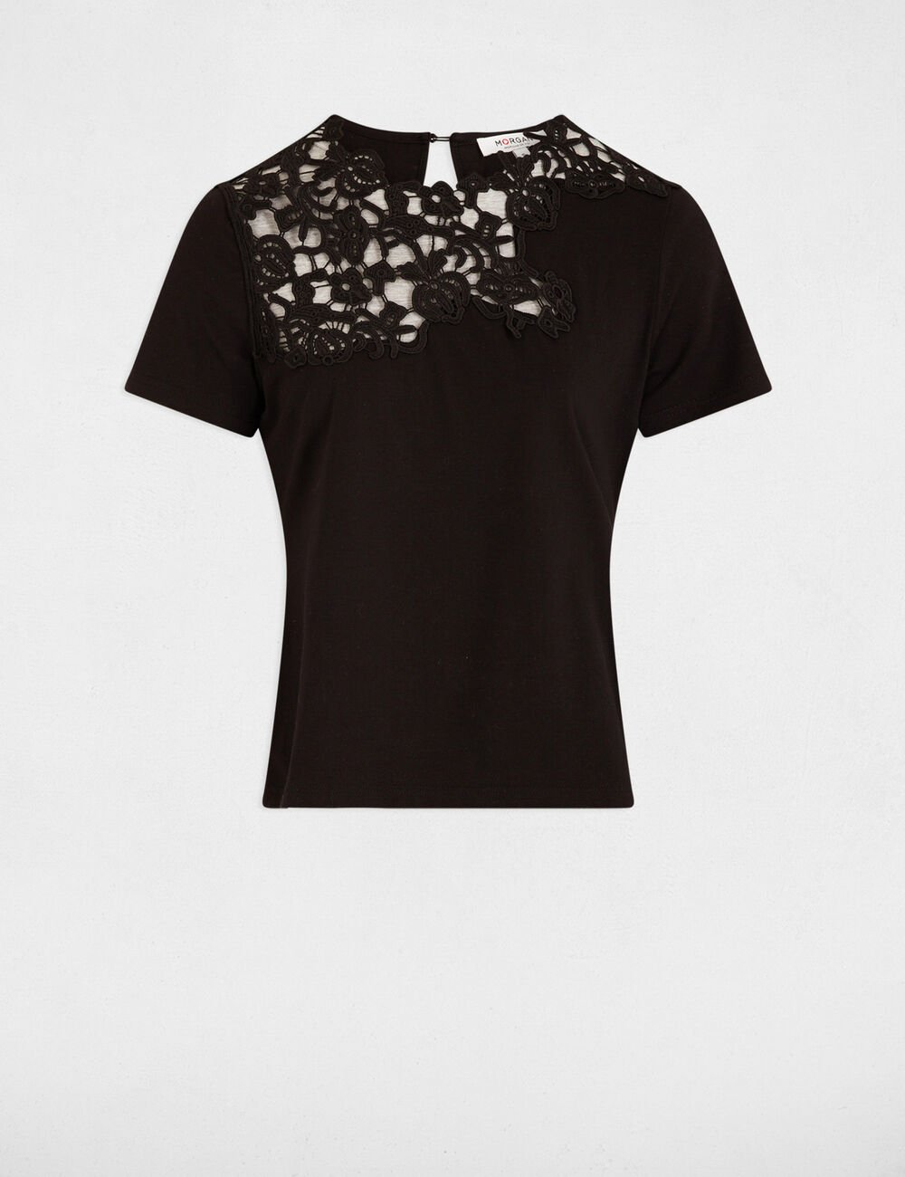 CAMISETA MANGA CORTA ENCAJE MORGAN 251-DUNE